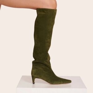 Staud BRAND NEW OLIVE SUEDE Wally Boot